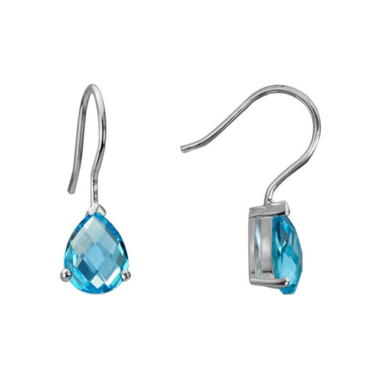 Blue Topaz Pear Dangle Earring