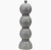 Bobbin Wood Lacquer Salt or Pepper Mill Grinder | 9.5in Chiffon Gray