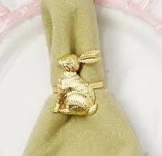 Golden Bunny Napkin Ring | Set of 4