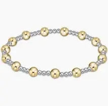 eNewton Extends Classic Sincerity Pattern Bead Bracelet | 5mm Mixed Metal
