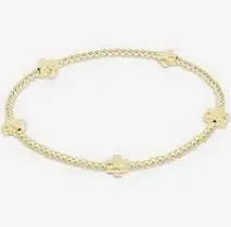 eNewton Signature Cross Small 2mm Bead Bracelet