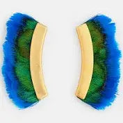 Brackish Colter Bay Crescent Feather Earrings