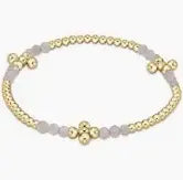 Signature Cross Gold Bliss Pattern 2.5mm Bead Bracelet | Labradorite