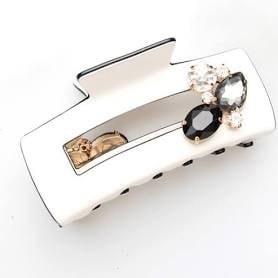 Color Block Modern Hair Claw | White