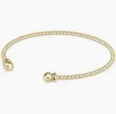 eNewton Classic Gold 2mm Bead Cuff Bracelet | Gold