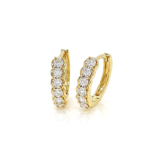 0.23Ct 14K YG Diamond Huggie Earring