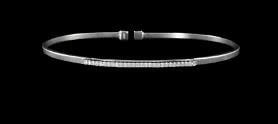 Pave Diamondique Bar Station Cuff Bracelet | Silver