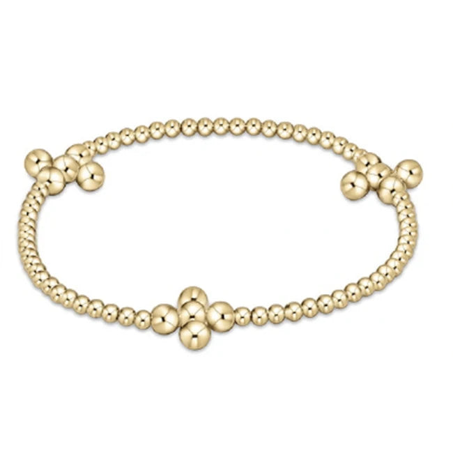 eNewton Signature Beaded Cross 2.5mm Bead Bracelet