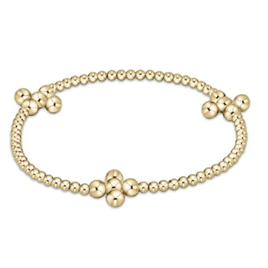 eNewton Signature Beaded Cross 2.5mm Bead Bracelet