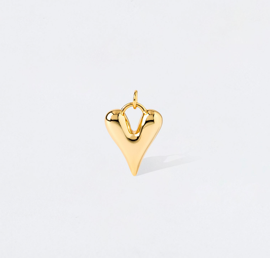 Signature Elongated Bubble Heart Charm Pendant