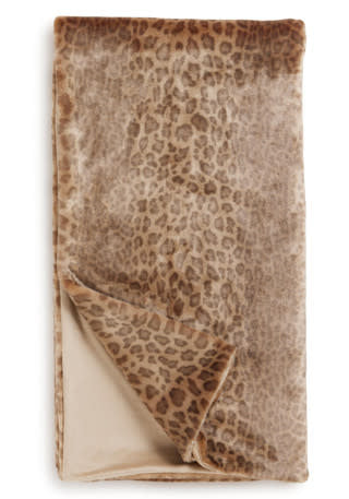 Signature Series Vintage Leopard Faux Fur Throw Blanket | 60in