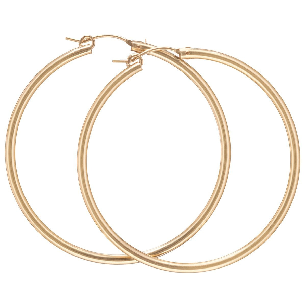 Round Gold 2" Smooth Hoops