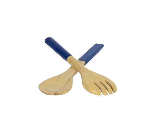 Bamboo Classic Salad Server Set | 10.7in Blue
