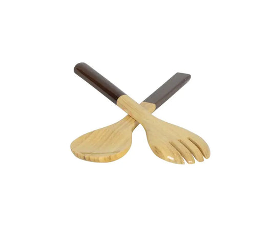 Bamboo Classic Salad Server Set | 10.7in Brown