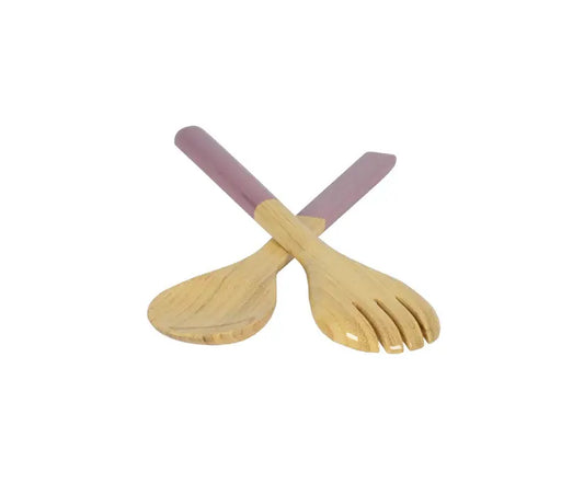 Bamboo Classic Salad Server Set | 10.7in Mauve