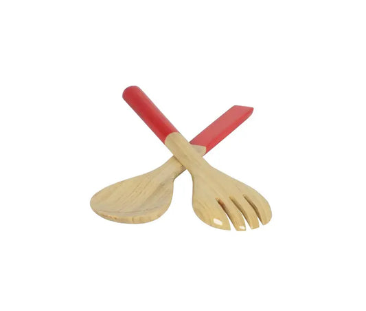 Bamboo Classic Salad Server Set | 10.7in Orange