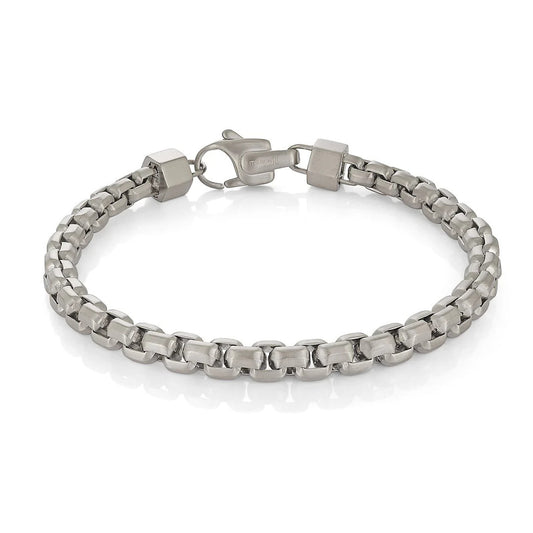 Gold Matte Steel Hexagon Box Link Bracelet