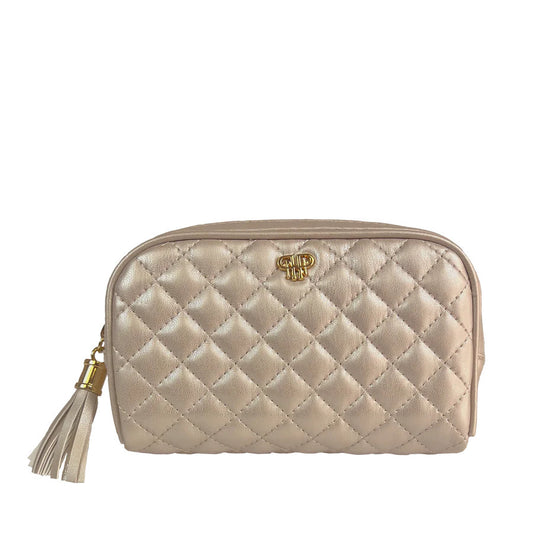 Classic Small Makeup Case | Pearl Quilted