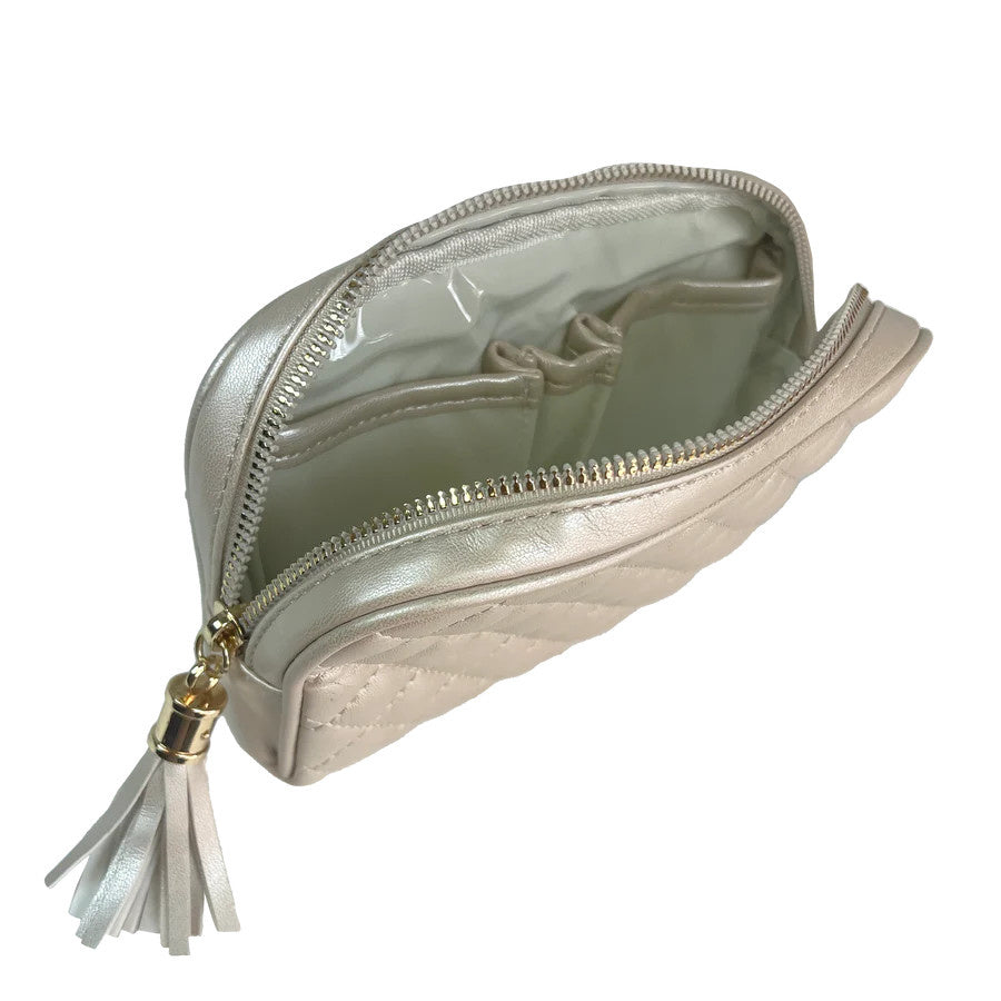 Classic Small Makeup Case | Pearl Quilted