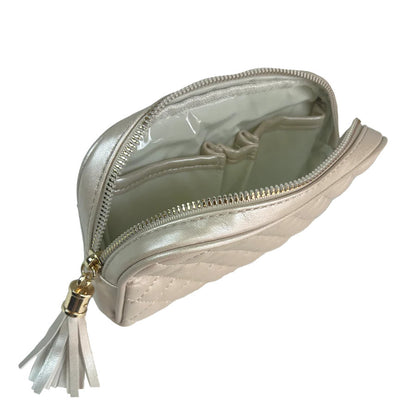 Classic Small Makeup Case | Pearl Quilted