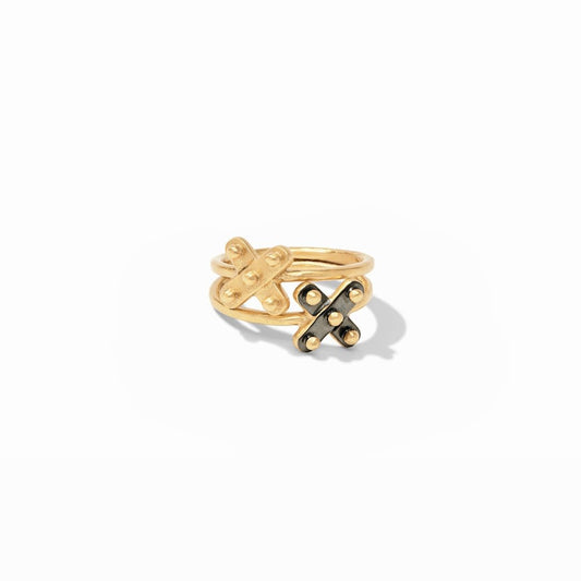 SoHo Stacking Ring Gold and Mixed Metal (Set of 2) - Size 7