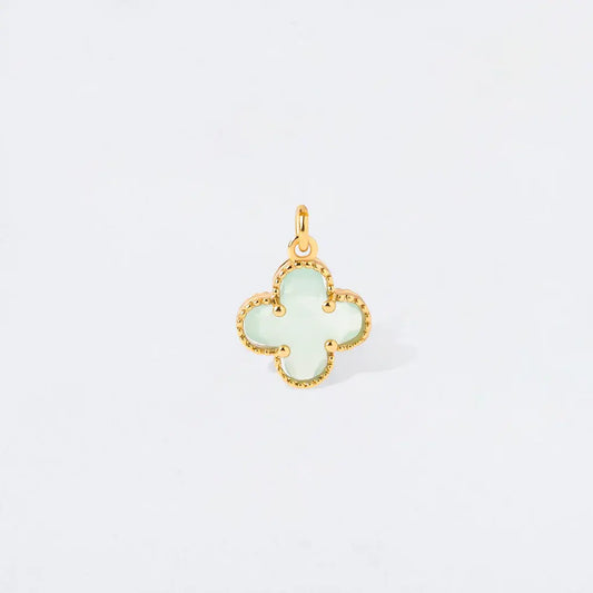 Sage Puff Clover Charm Pendant