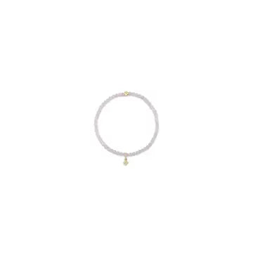 Gemstone 3mmBead Bracelet Signature Cross Charm - Rose Quartz