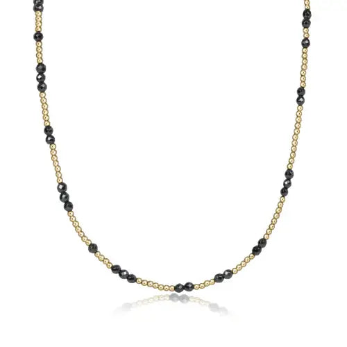 eNewton Hope Unwritten Gemstone Faceted Hematite Choker Necklace | 15in