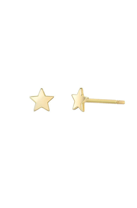 Gold Small Star Stud Earrings | 14k