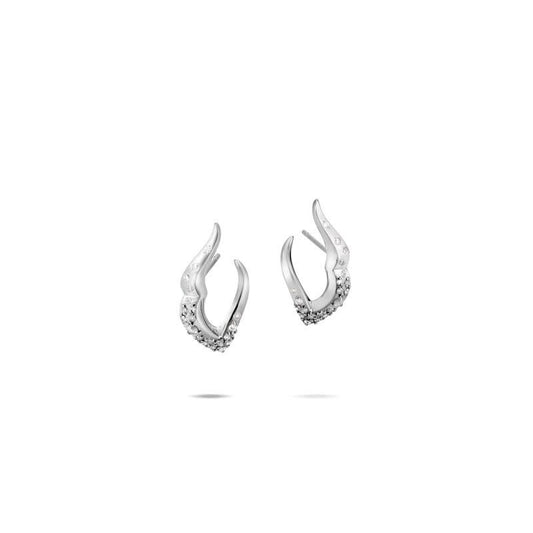 Lahar J Hoop Earring With Diamonds