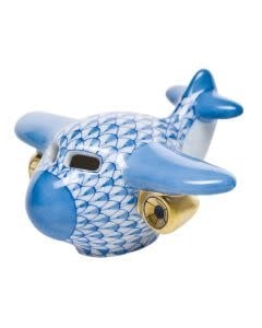 Herend Airplane | 2.75in Blue
