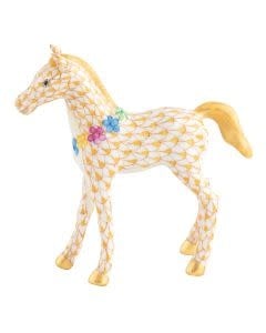 Herend Foal with Flowers | 3.5in Butterscotch