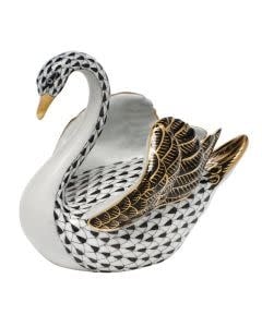 Herend Swan | 4in Black