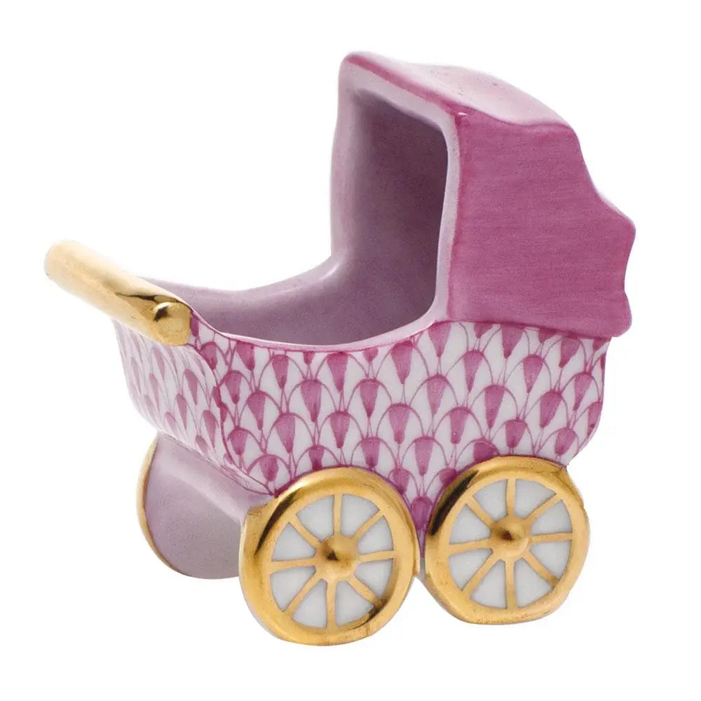Herend Baby Carriage | 2.25in Raspberry