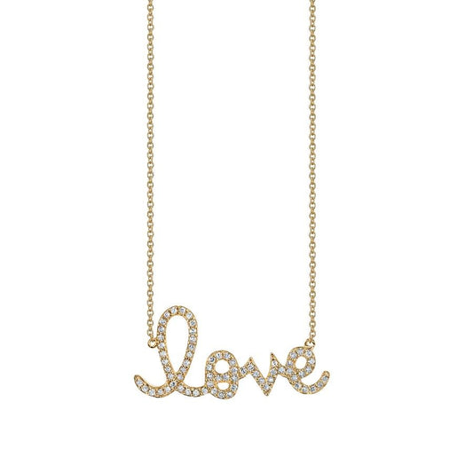 Large Love Script Necklace