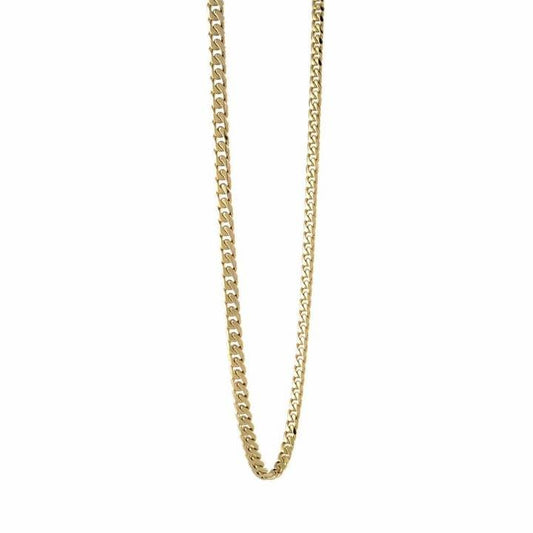 Gold Steel 4.6mm Polished 24" Curb Chain Necklace