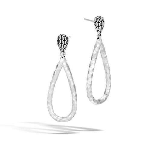 Classic Chain Hammered Drop Earrings