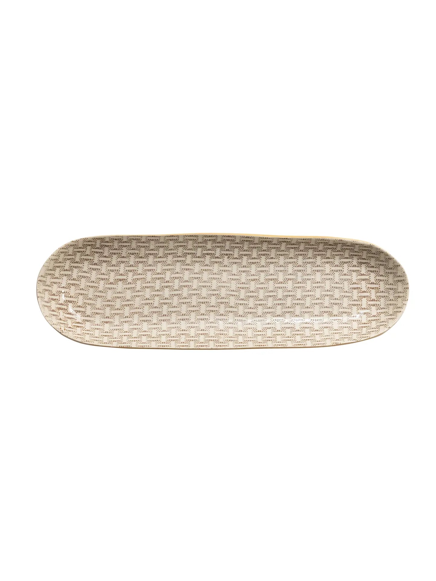 Terrafirma Ceramics Canape Platter | 17.5x6in Wicker Mocha