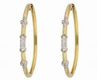 Long Cushion Pave Hoop