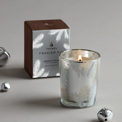Frasier Fir Silver Statement Boxed Votive Candle | 2oz
