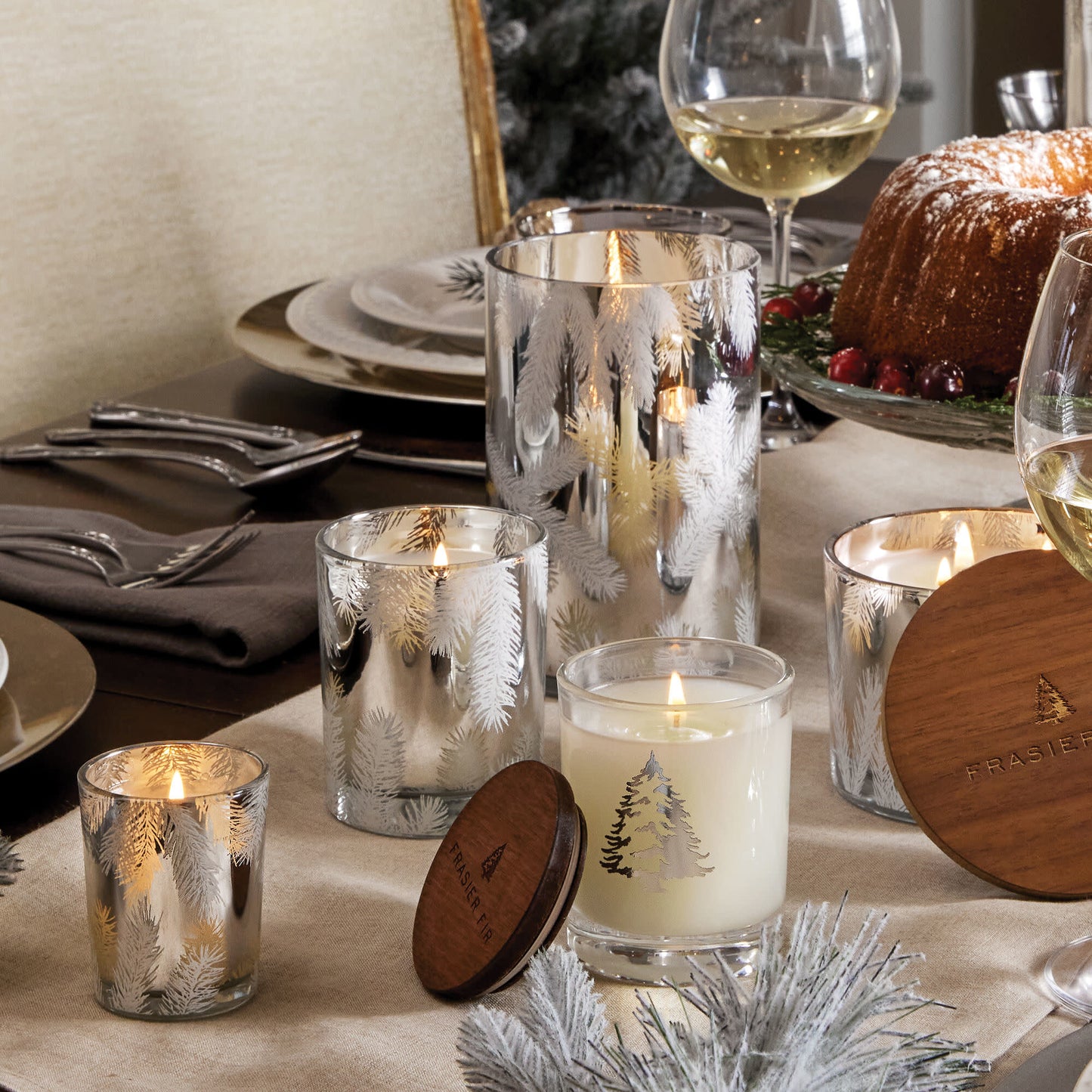Frasier Fir Silver Statement Boxed Votive Candle | 2oz