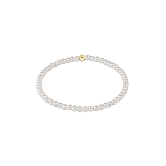 eNewton Classic Gold Pearl 3mm Bead Bracelet | 6.25in