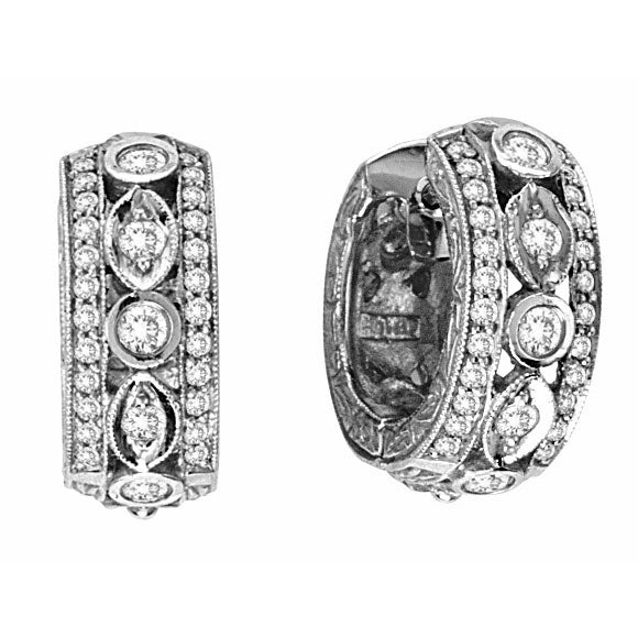 Marquise Round Huggie Earrings