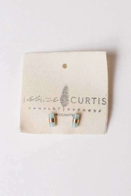 Tiffany Amazonite Barrel Studs