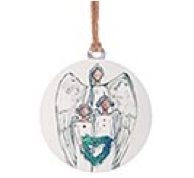 Tin Sketch Angel Ornament