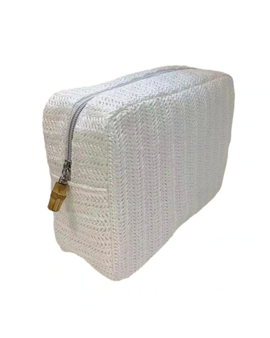 Big Glam Cosmetic Bag | Straw White