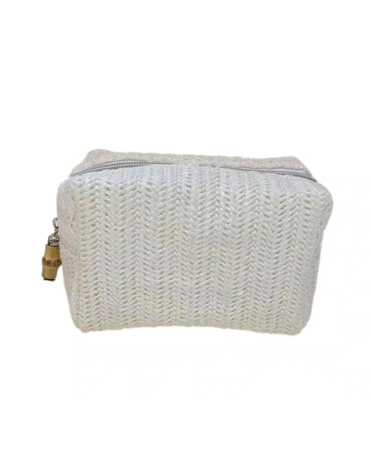 Mini On Board Cosmetic Bag | Straw White