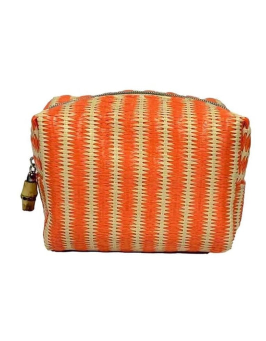 Mini On Board Cosmetic Bag | Tiki Straw Orange