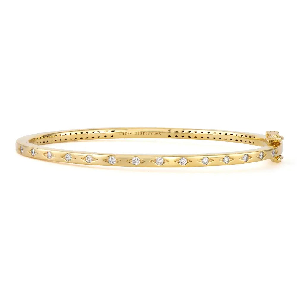Diamond Love Bangle Bracelet | .36c GSI 14k