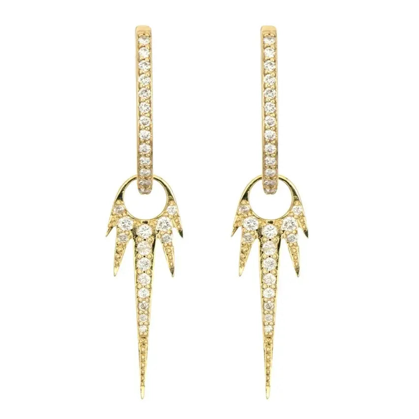 SINGLE | Elongated Starburst Earring Charm | .11c 14k